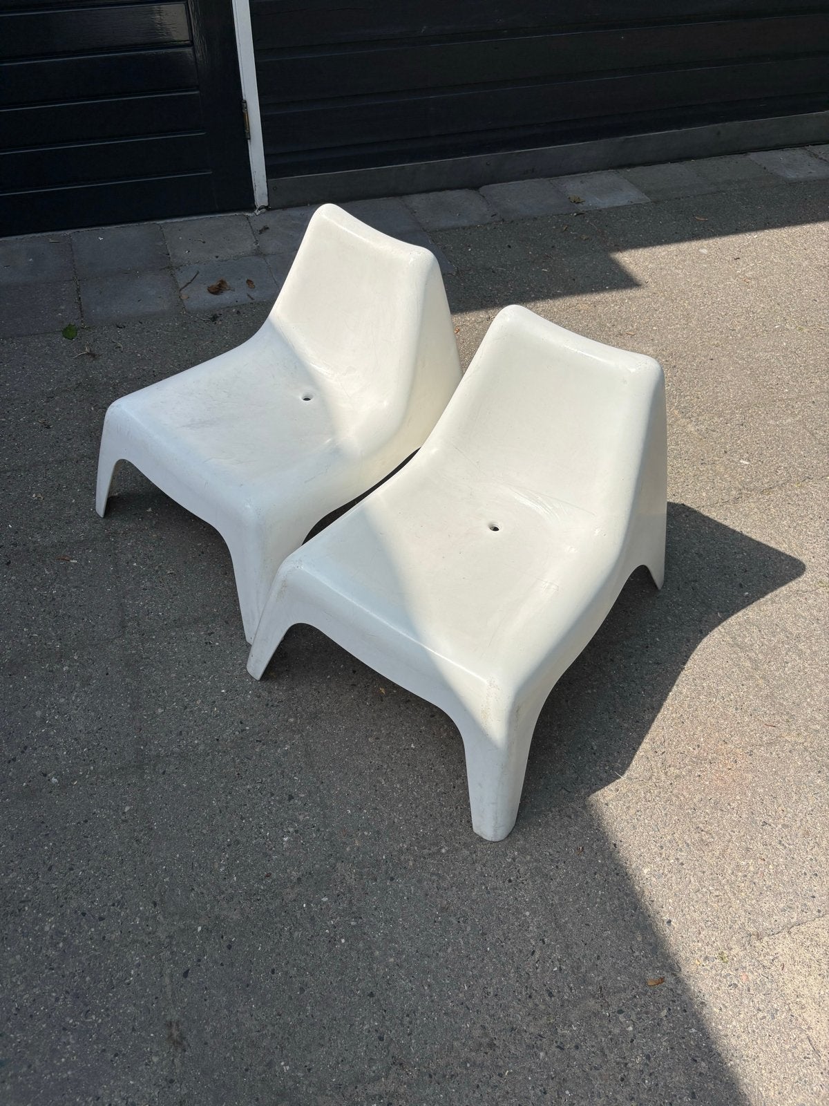 2x IKEA Bunso kinderstoel wit - 902.874.13, Huis en Inrichting, Stoelen, Ophalen, Kunststof, Gebruikt, Twee