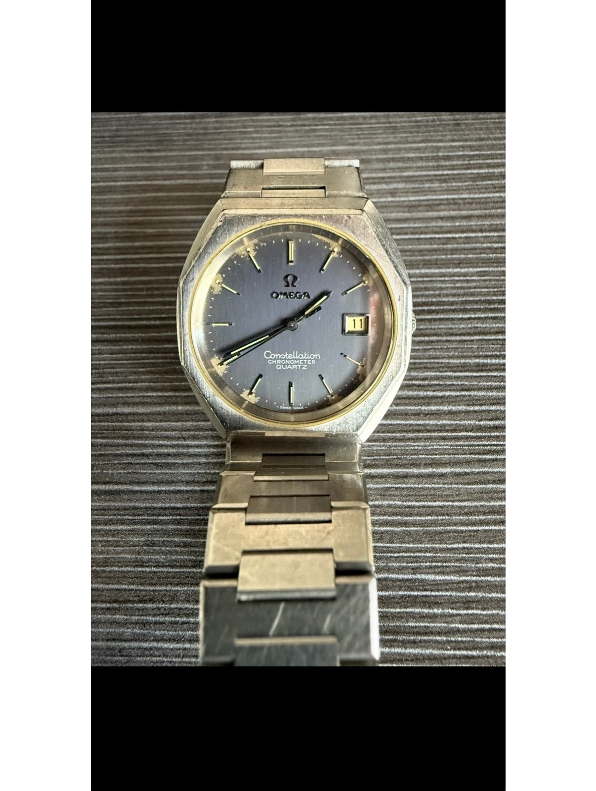 Omega Constellation Quartz Horloge - Vintage Herenhorloge, Gebruikt, Staal, Polshorloge, Ophalen of Verzenden