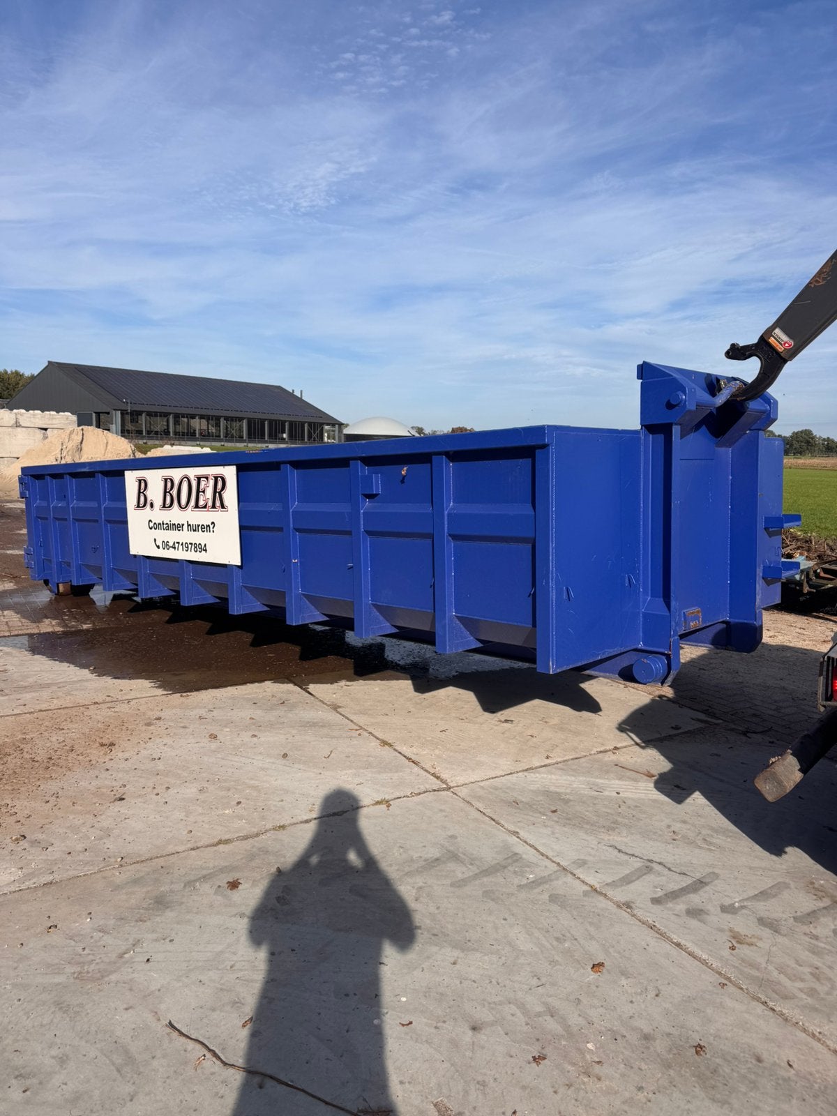 Haakarm container 15 kub, Ophalen