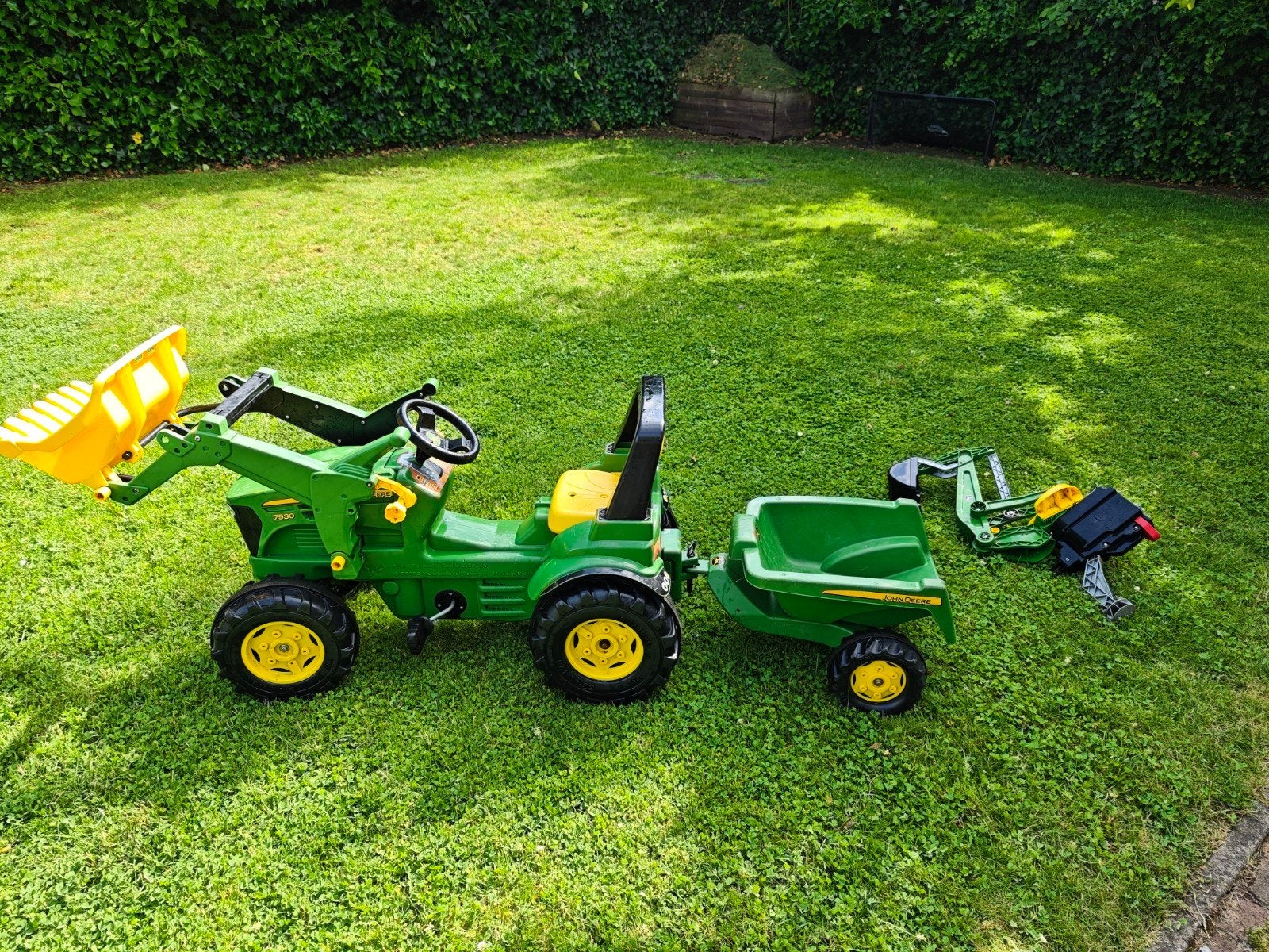 Rolly Toys John Deere 7930 trekker, voorlader, kar en kraan, Ophalen, Zo goed als nieuw, Trapvoertuig