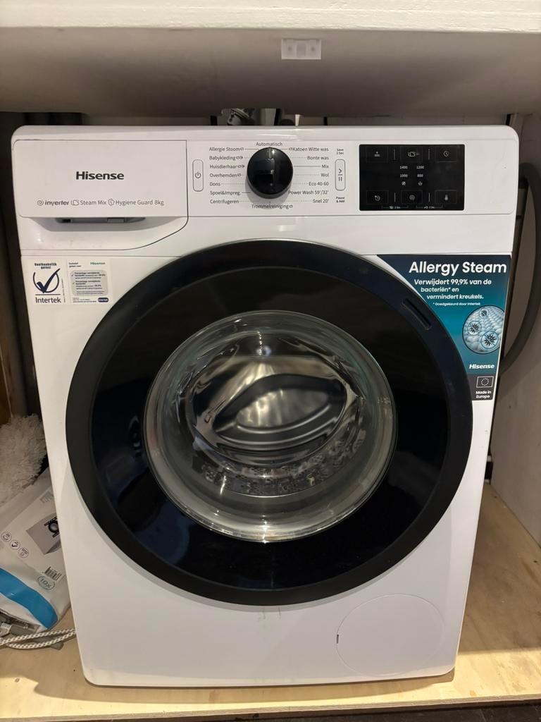 Hisense Wasmachine 8kg, Ophalen, 1200 tot 1600 toeren, 8 tot 10 kg, Zo goed als nieuw
