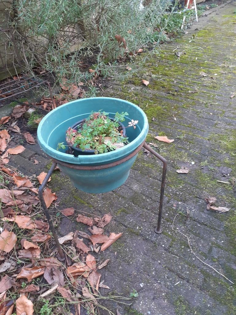 Metalen bloempothouder, Ophalen, Rond, Metaal, Minder dan 30 cm