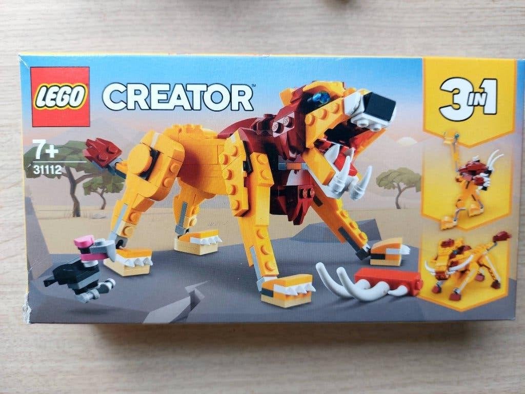 Lego creator wilde leeuw 3 in 1, incl doos en boekjes ZGN, Lego, Ophalen of Verzenden, Zo goed als nieuw, Compleet