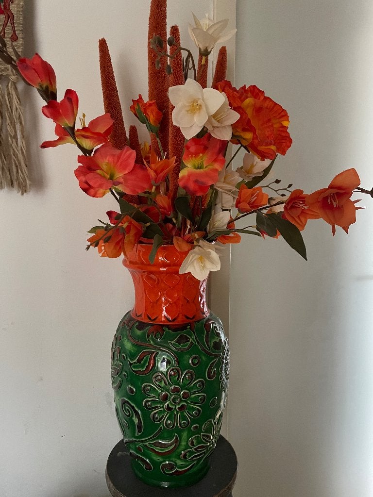 kunstbloemen in vaas, Huis en Inrichting, Kunstbloem, Ophalen of Verzenden, Zo goed als nieuw, Meerkleurig