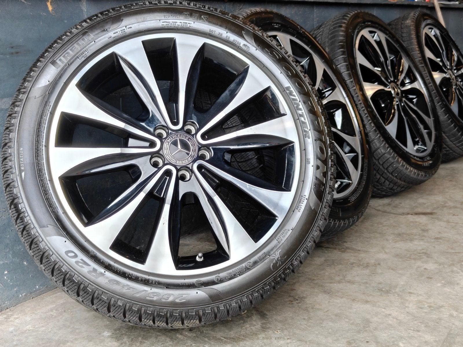 20" Mercedes GLE Winterset Pirelli TPMS 7,5MM, Gebruikt, 265 mm, Banden en Velgen, Onbekend