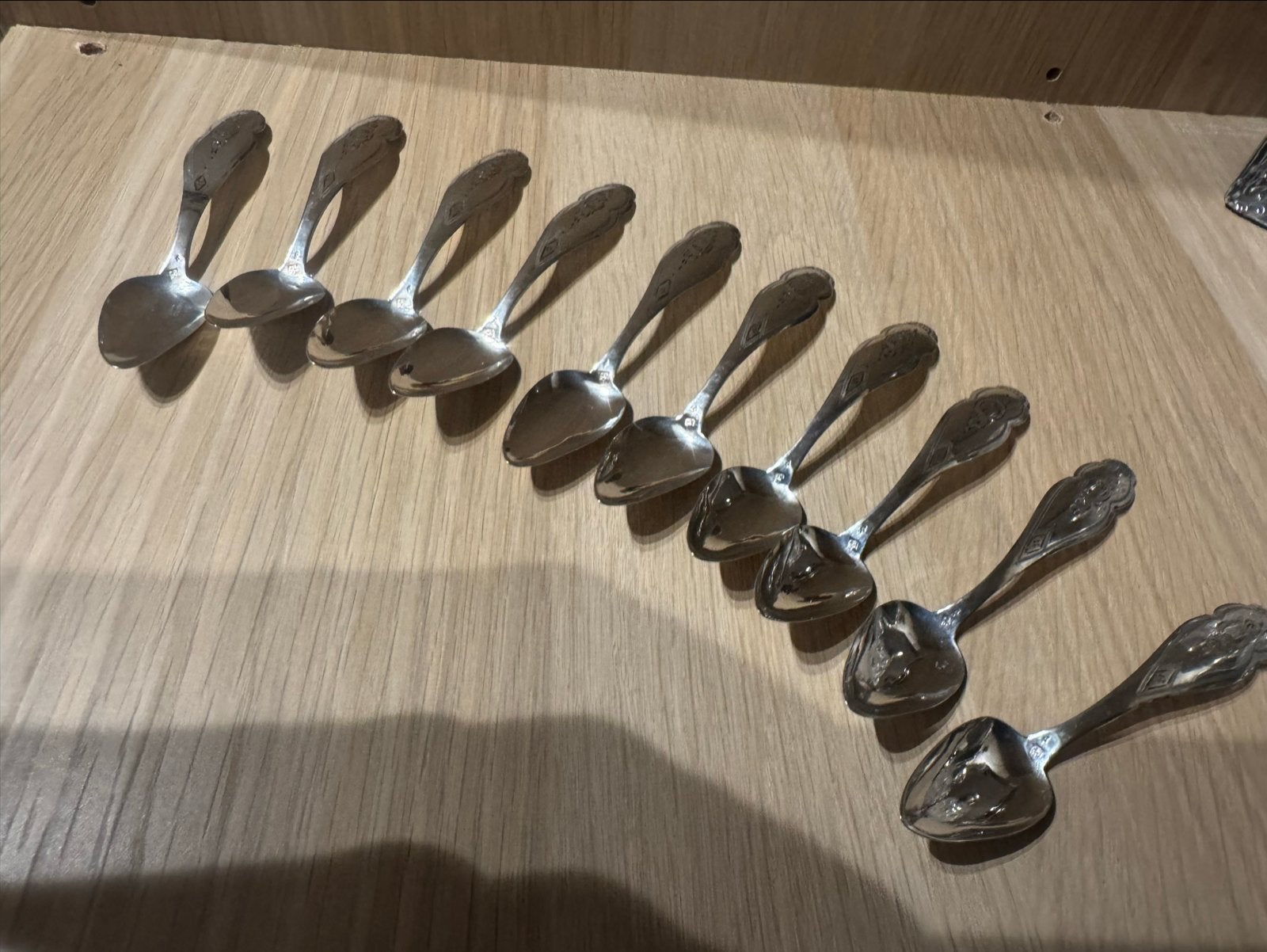 Set 835 Zilveren Lepeltjes biedermeier periode, Antiek en Kunst, Antiek | Goud en Zilver, Ophalen of Verzenden, Zilver
