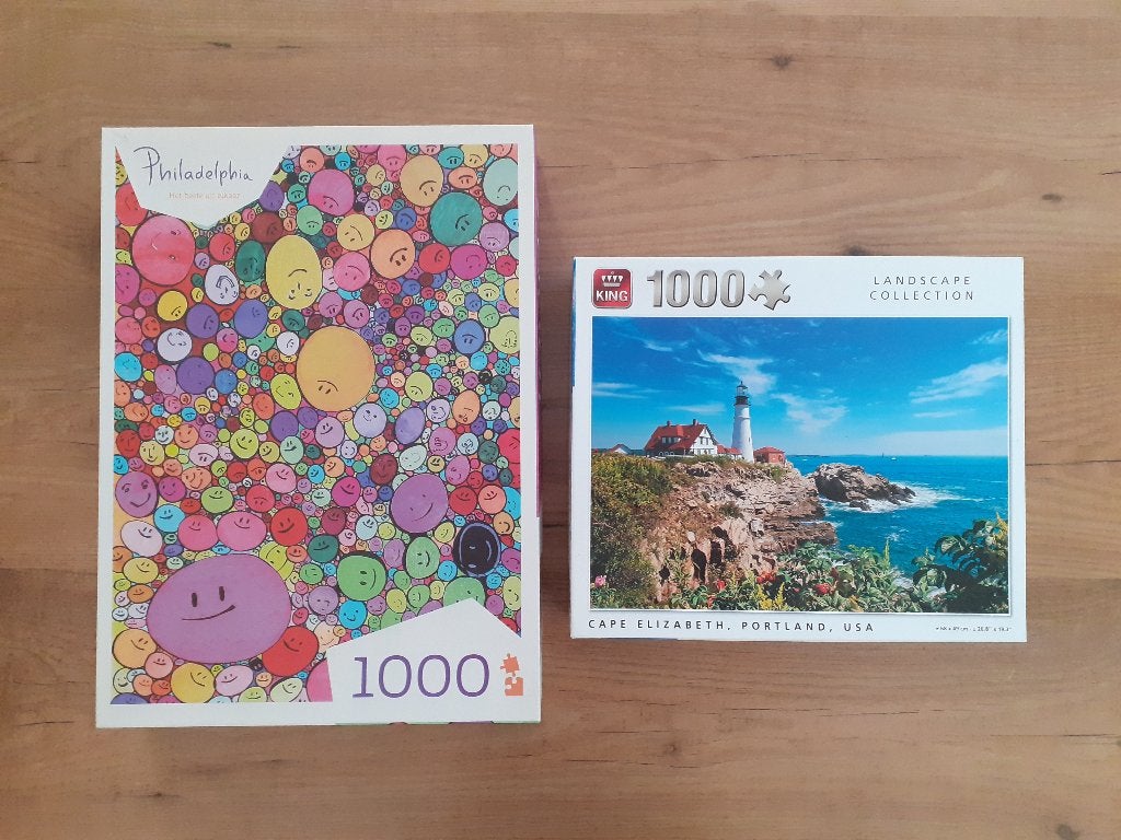 Gratis* 2 puzzels 1000 stukjes, Ophalen of Verzenden, 500 t/m 1500 stukjes, Zo goed als nieuw