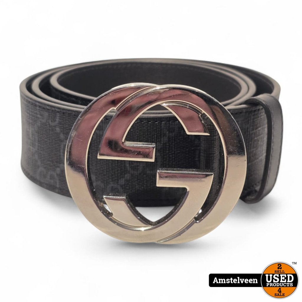Gucci 411924 Belt/Riem Black GG 90/36 | Nette Staat