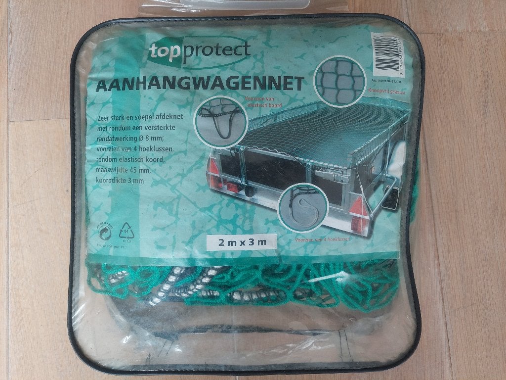 Aanhangwagennet 2mx3m merk Topprotect, Auto diversen, Aanhangwagen-onderdelen, Ophalen, Nieuw