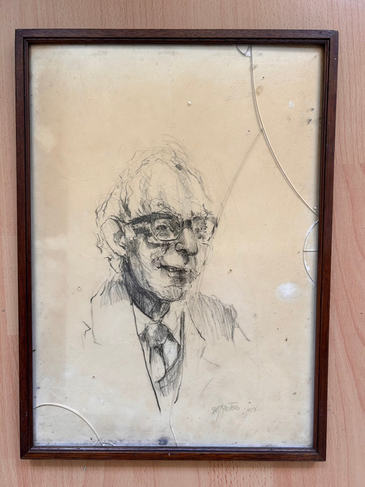 Origineel getekend herenportret (1976) – Sietse Pieters, Ophalen