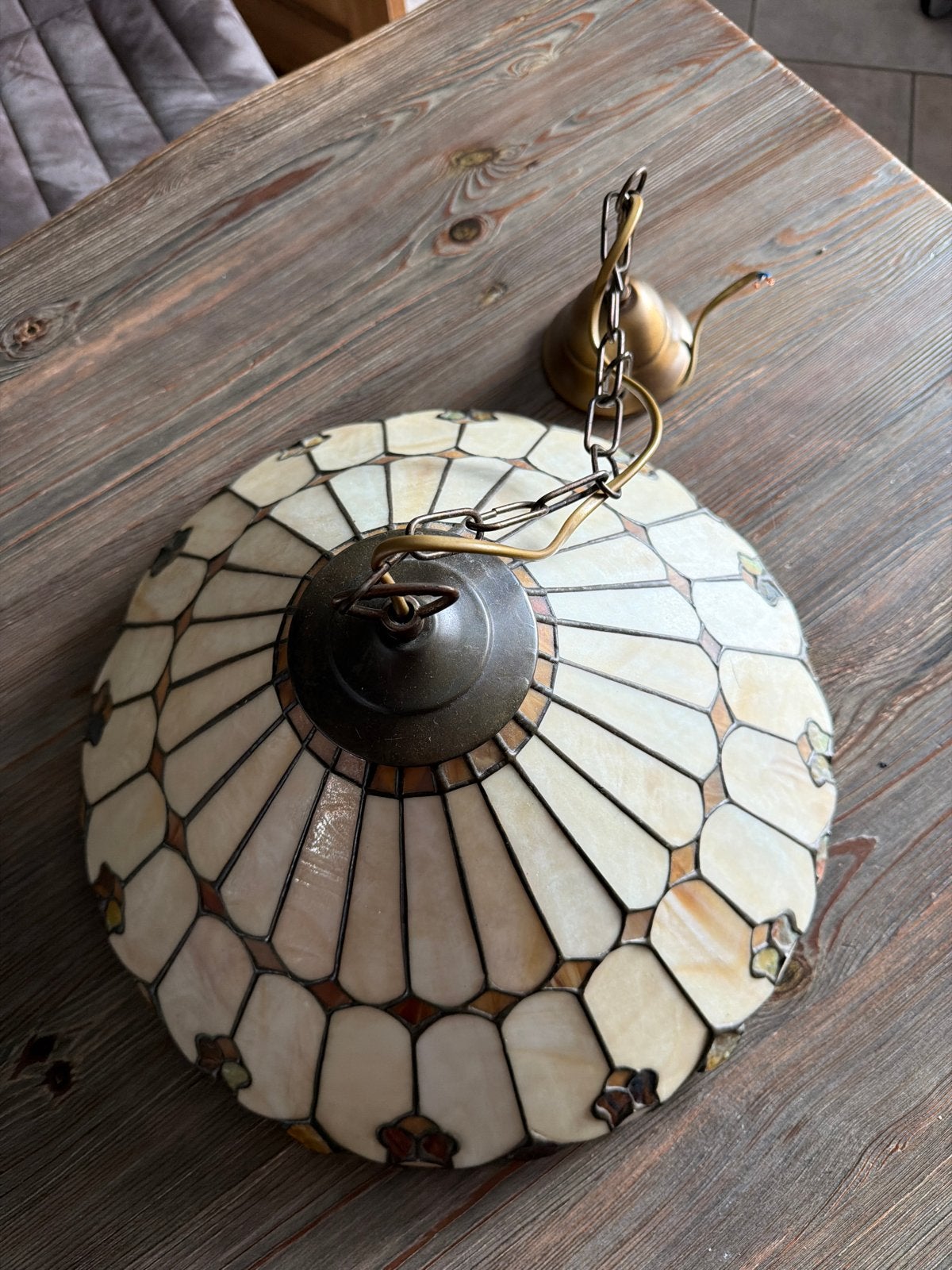 Tiffany Stijl Hanglamp - Klassieke Glas-in-lood Verlichting, Huis en Inrichting, Ophalen of Verzenden, Zo goed als nieuw, Glas