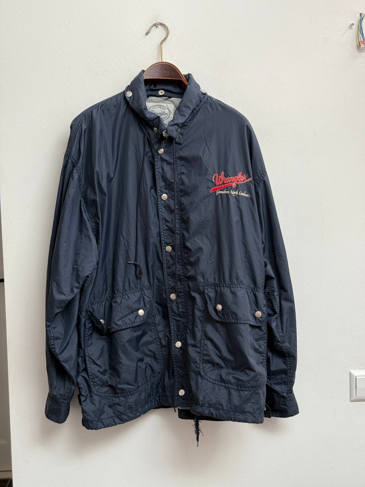 Wrangler USA Team coach jacket in navy nylon, Kleding | Heren, Ophalen of Verzenden, Zo goed als nieuw, Maat 52/54 (L), Blauw