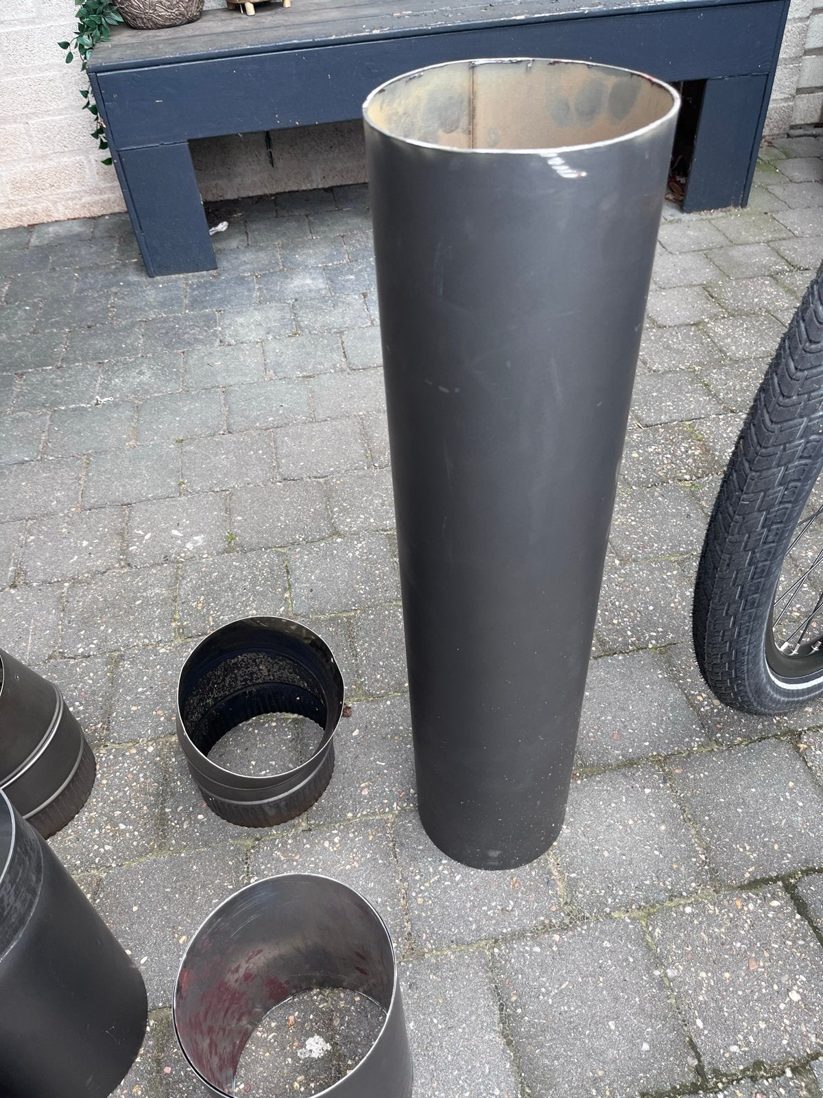Diverse stukken schoorsteenpijp, Ophalen, Gebruikt, Kachel, Minder dan 60 cm