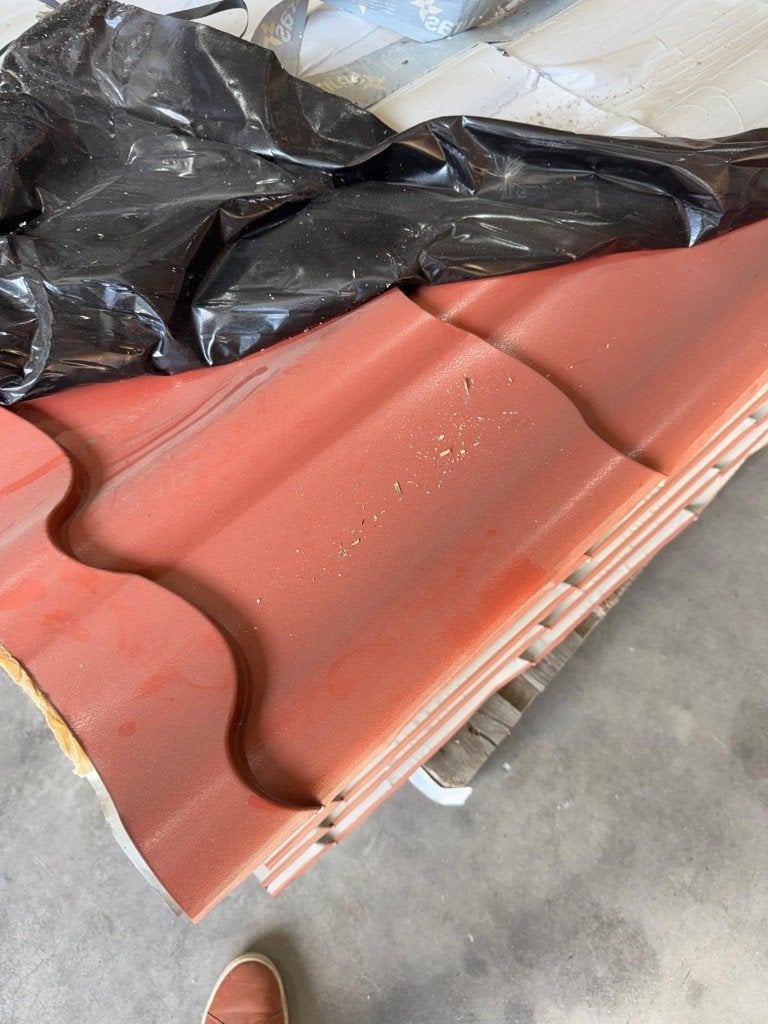 B keus Geïsoleerde dakplaten 100 x 130 terracotta, Overige kleuren, 5 tot 10 m², Zo goed als nieuw, Metaal