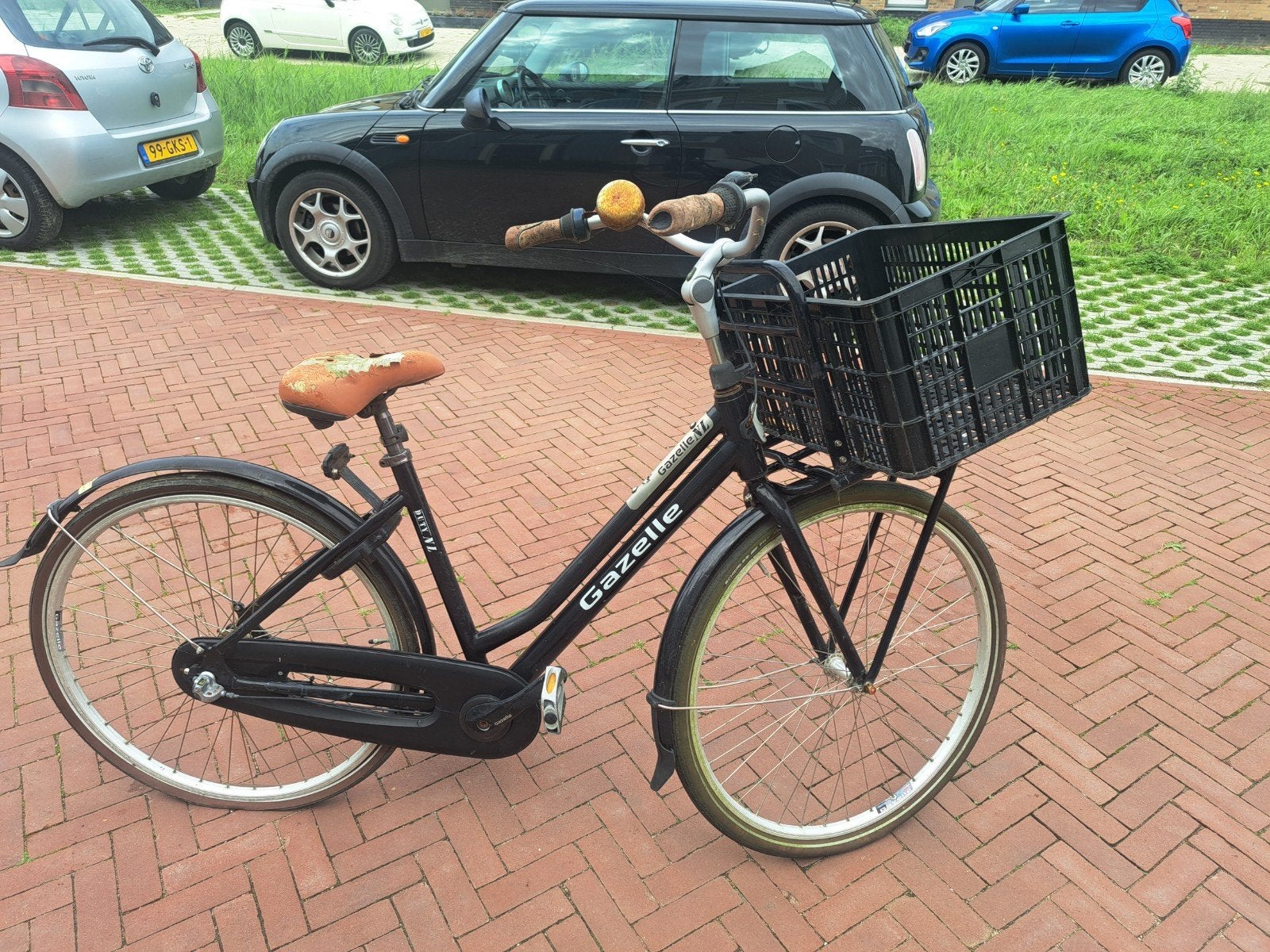 gazelle zwart, Terugtraprem, Gebruikt, 47 tot 50 cm, Versnellingen