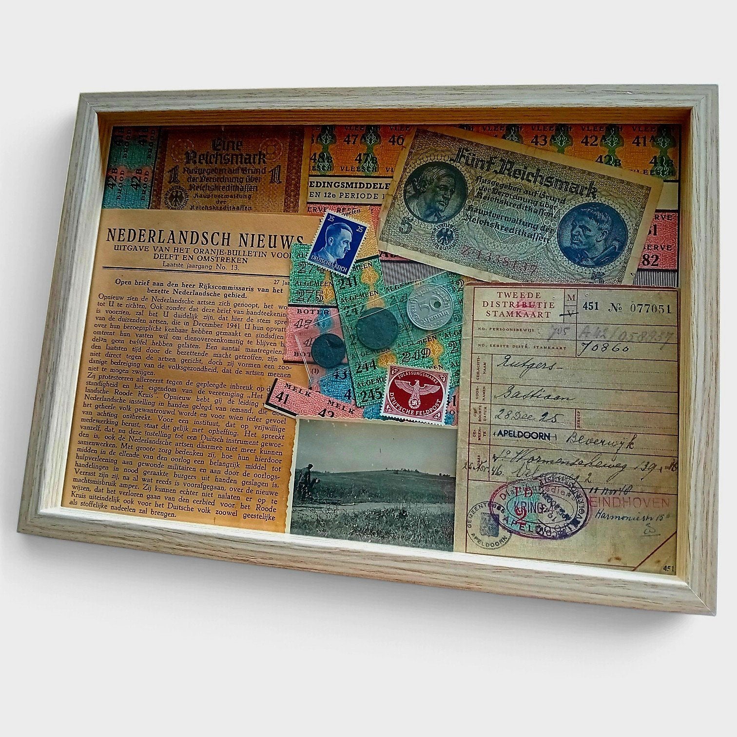 Set Tweede Wereldoorlog Lijst Nederlandsch Nieuws Stamkaart, Ophalen of Verzenden, Overige soorten, Duitsland, Foto of Poster