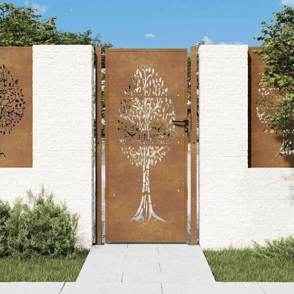 Stalen tuinpoort hekje poort draaihek cortenstaal GRTS BZRGD, 100 tot 150 cm, Verzenden, Nieuw, Nvt