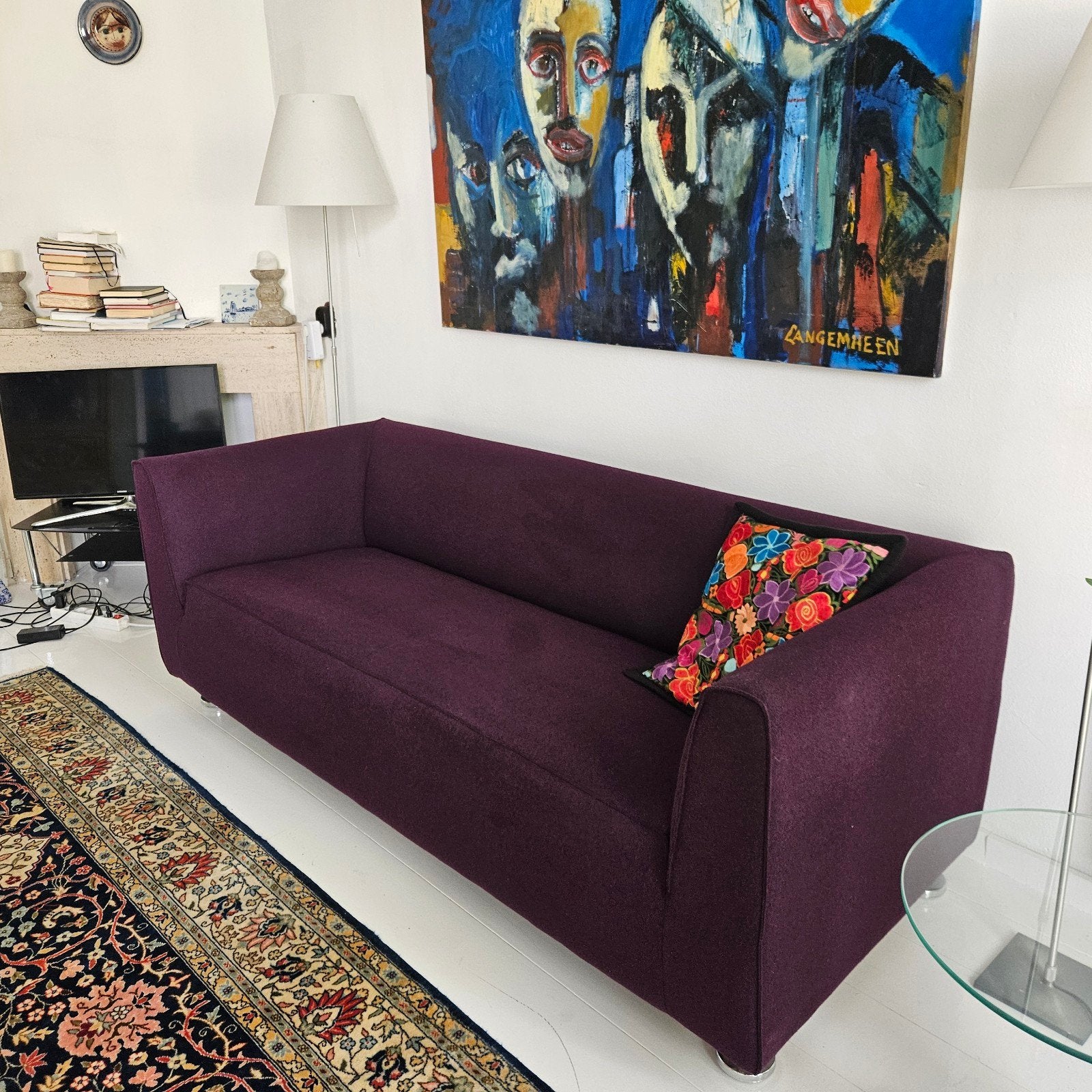Gelderland design bank met chromen voetjes, Huis en Inrichting, Banken | Sofa's en Chaises Longues, Ophalen of Verzenden, 75 tot 100 cm