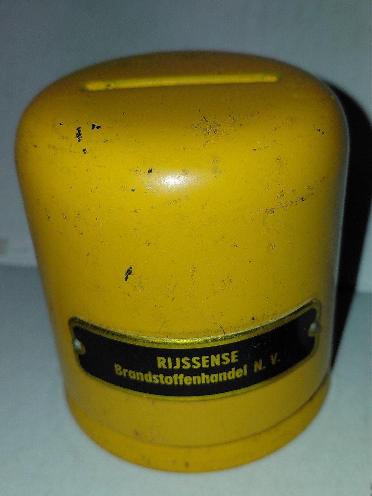 Spaarpot Rijssense Brandstoffenhandel N.V., Verzamelen, Ophalen of Verzenden, Gebruikt, Metaal of Blik, Overige thema's