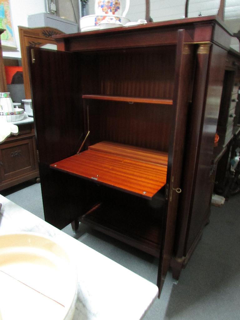 vintage mahonie bureau jaren 60 195,00, 105 cm, Gebruikt, Hout, 45 cm