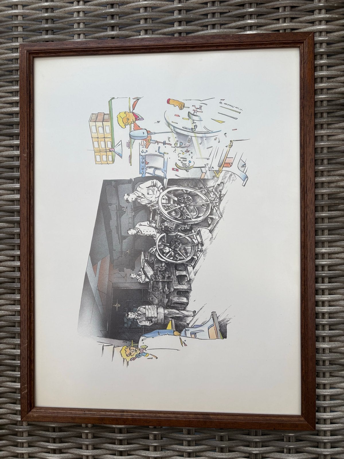 Koppermaandag prent - Dagelijks leven, 1950 - 1999, Overige technieken, Ophalen of Verzenden, Ingelijst
