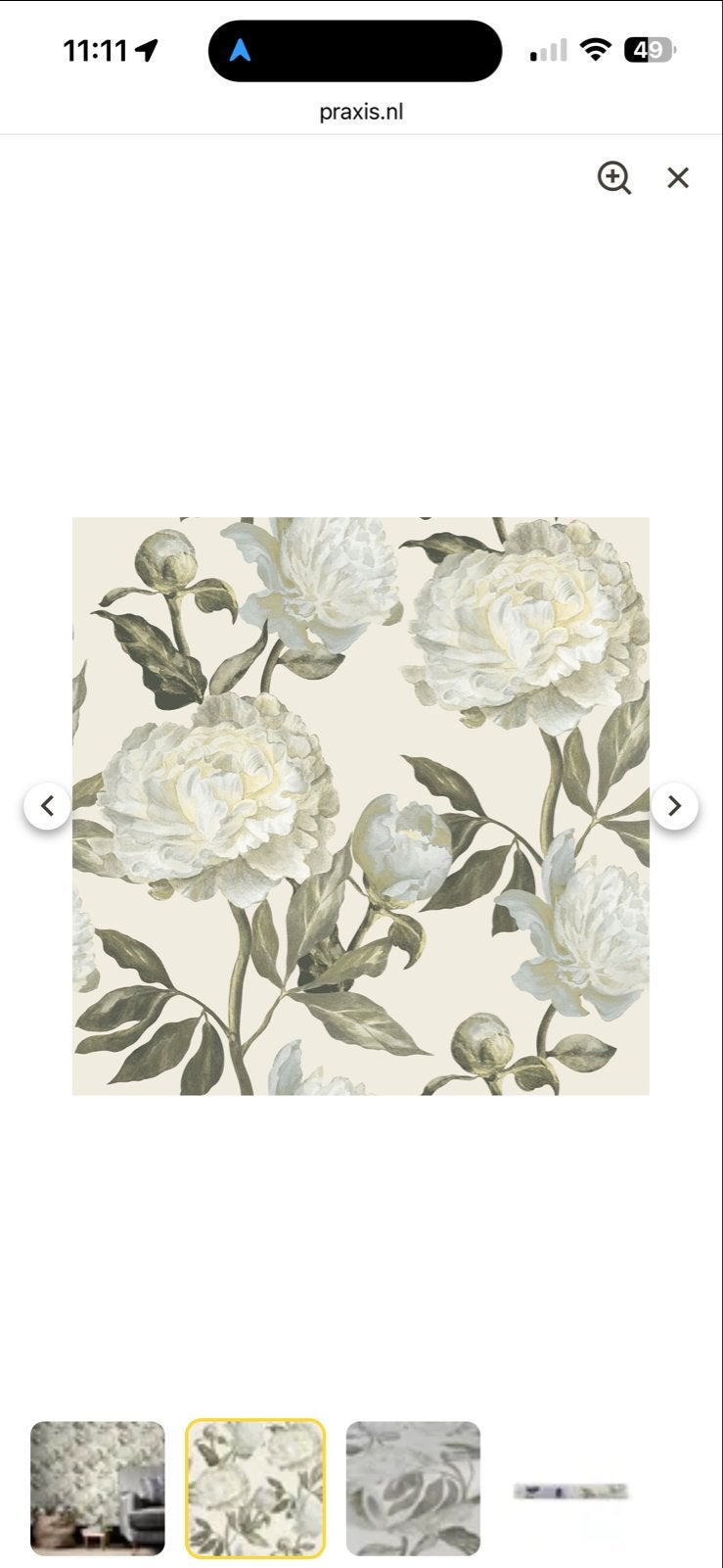 3 rollen behang met bloemenpatroon - Praxis, Huis en Inrichting, Ophalen, Bloemen, Overige merken, Wit