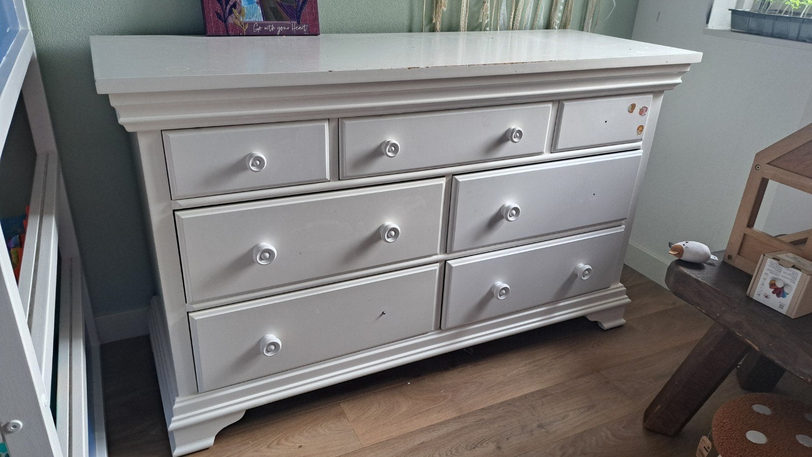 Witte commode uit Canada, Ophalen, Gebruikt, 50 tot 70 cm, 100 cm of meer