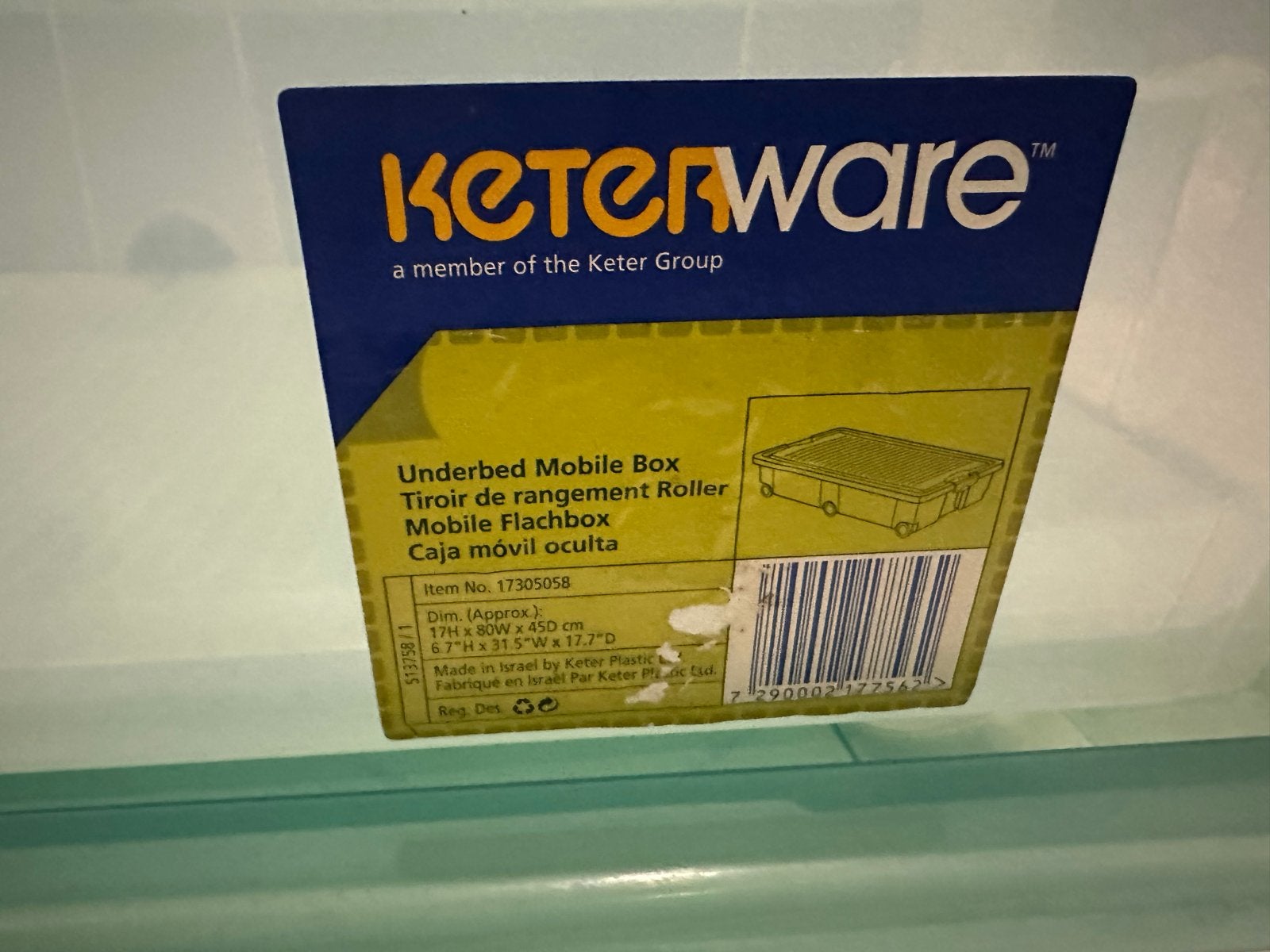 2 Keterware Underbed Mobile Box - Opbergbox op wielen, Ophalen of Verzenden, Gebruikt