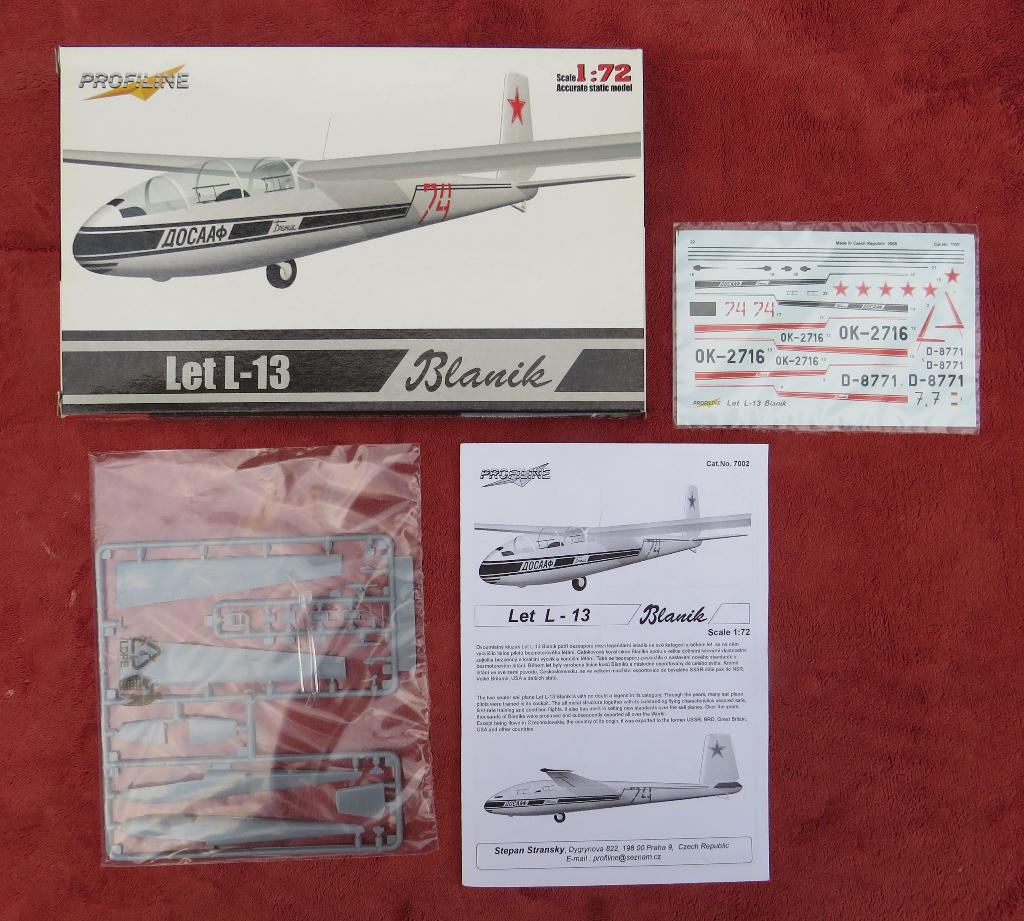 Profiline Let L-13 Blanik zweefvliegtuig, Overige merken, 1:72 tot 1:144, Nieuw, Ophalen of Verzenden