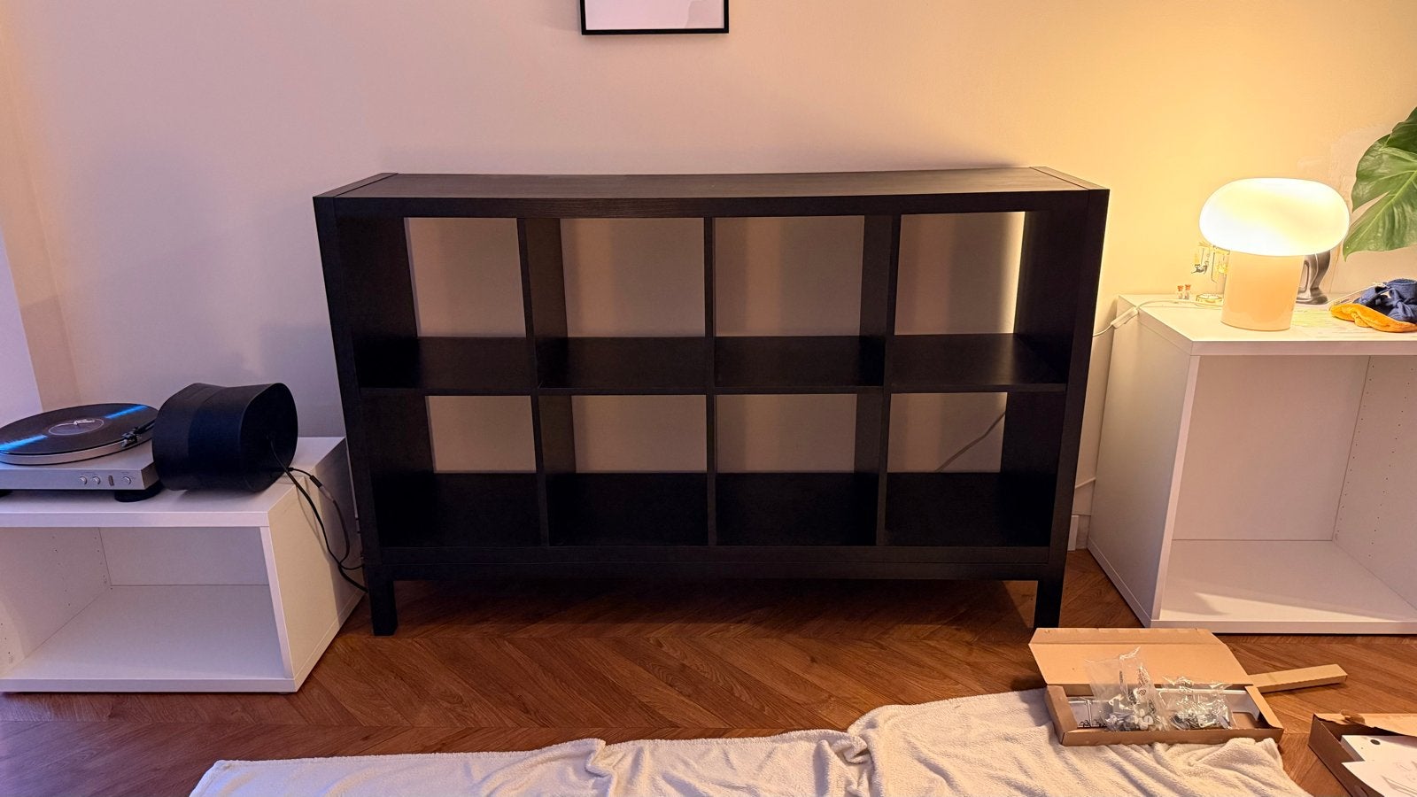 IKEA Kallax Kast 77x147 cm - Zwartbruin, Ophalen, 100 tot 150 cm, 50 tot 100 cm, Zo goed als nieuw