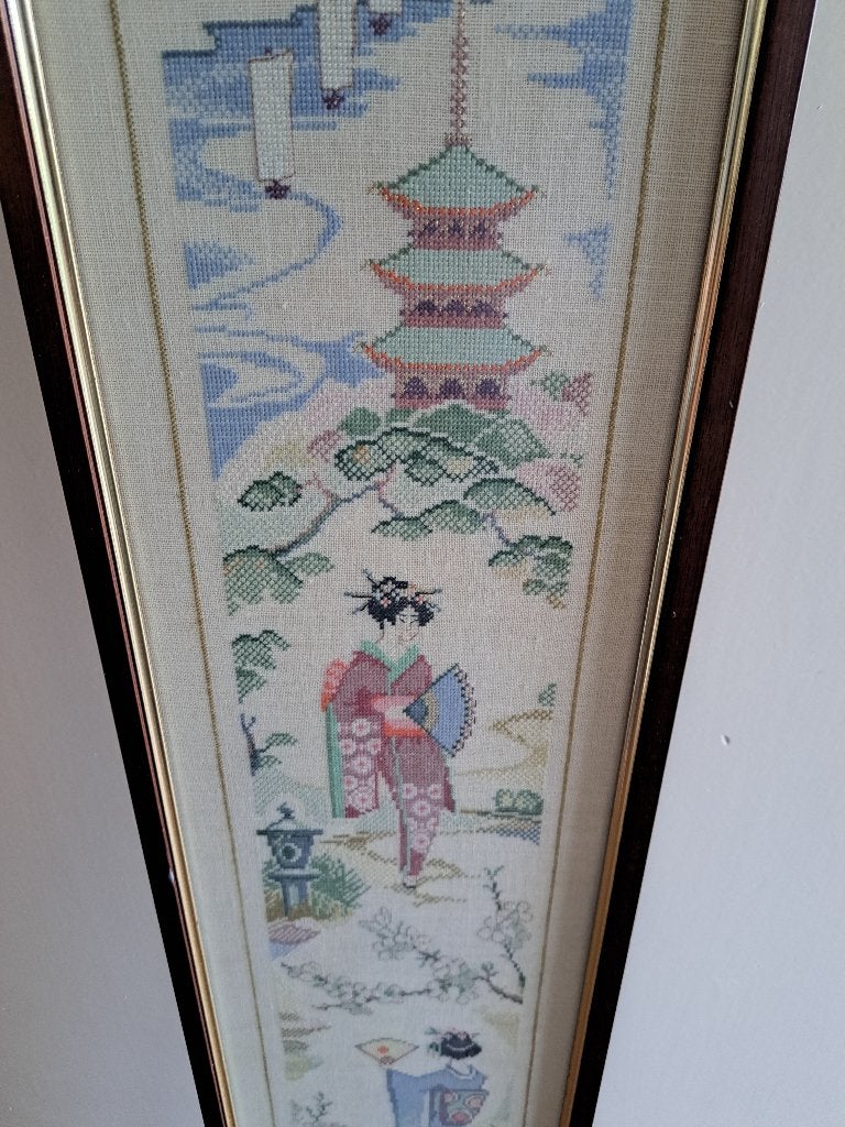 geborduurd schilderij met lijst, Ophalen, Minder dan 50 cm, Gebruikt, Schilderij