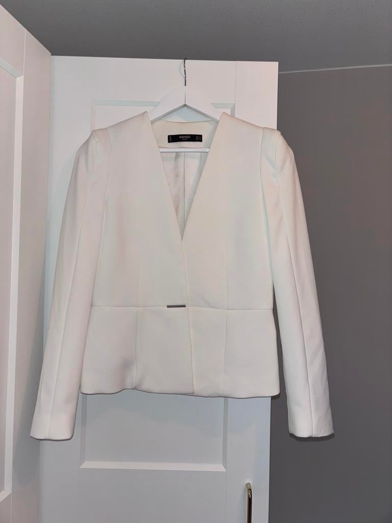 Blazer Mango, Wit, Ophalen of Verzenden, Zo goed als nieuw, Jasje