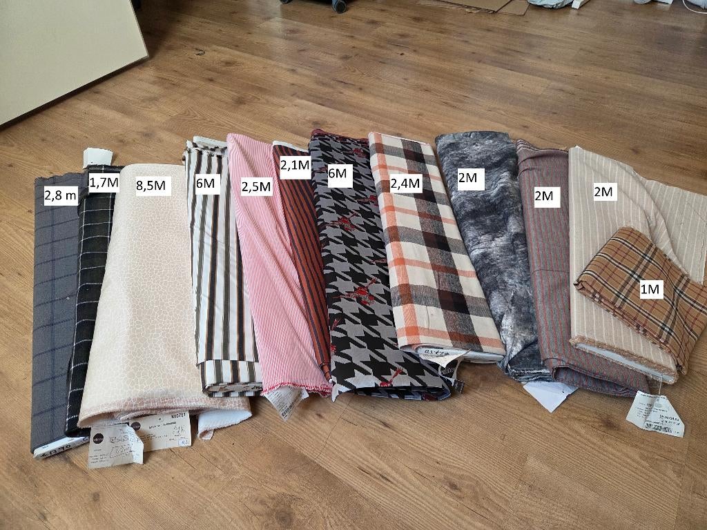 Partij stof +- 40 meter verschillende stoffen, Hobby en Vrije tijd, Stoffen en Lappen, Ophalen, 120 cm of meer, Katoen, Nieuw