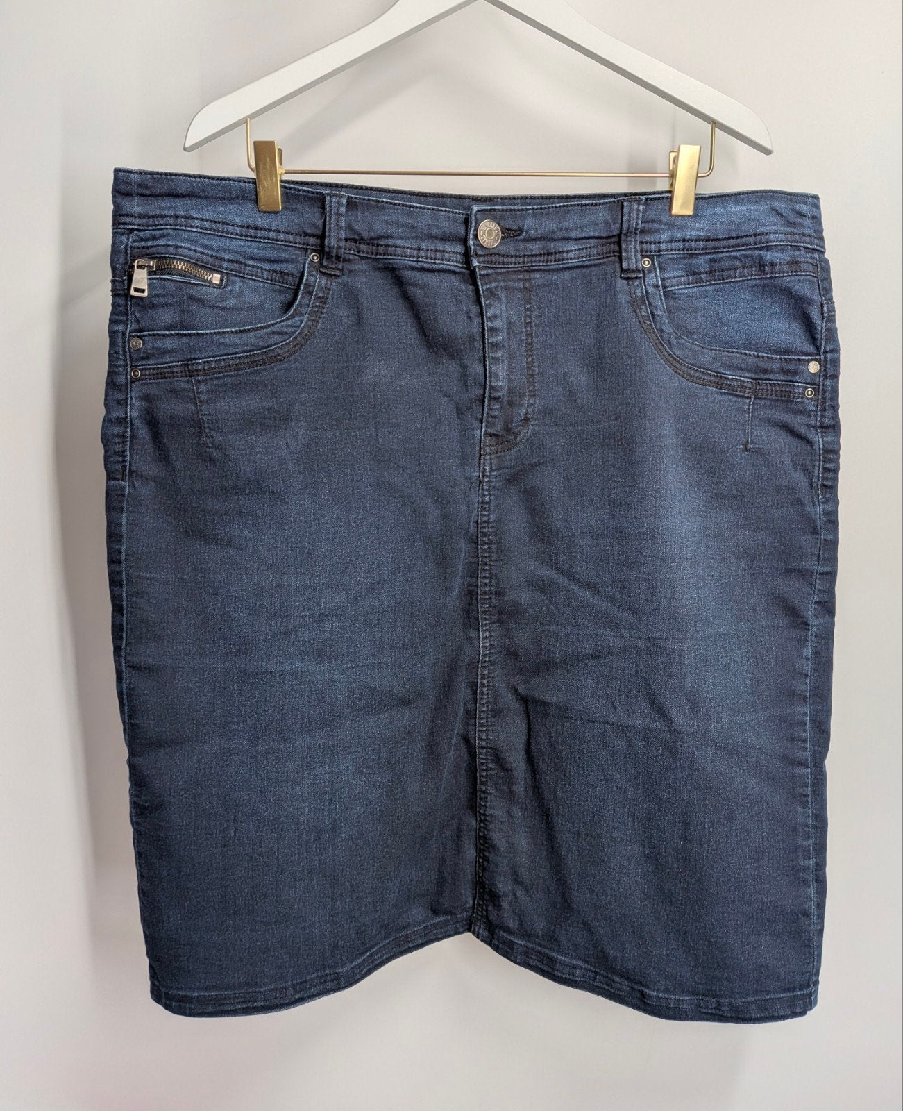 MS mode maat 48 spijkerrok (3170*), Blauw, Ms mode, Ms mode, Maat 46/48 (XL) of groter