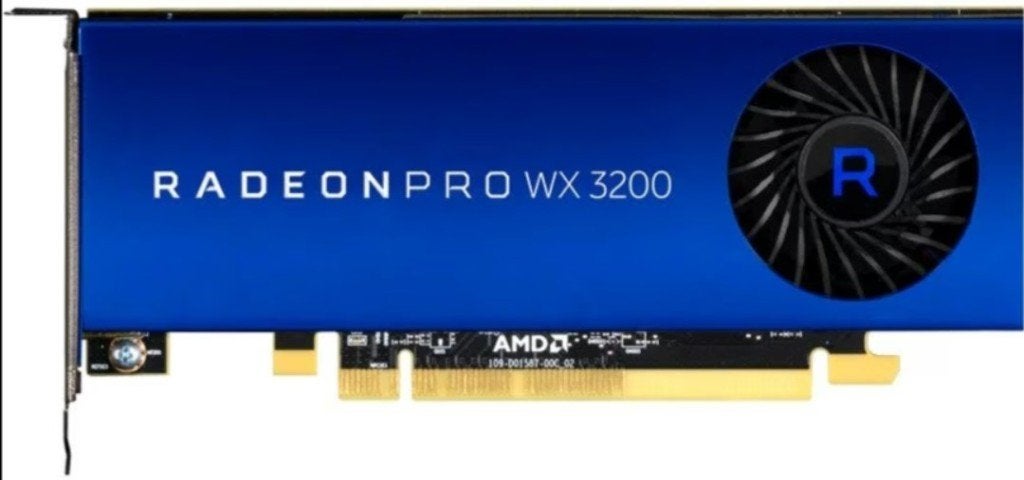 AMD Radeon Pro WX 3200 4GB GDDR5 – Low Profile – 4x Mini DP, Computers en Software, Videokaarten, Zo goed als nieuw, AMD, PCI-Express 4.0