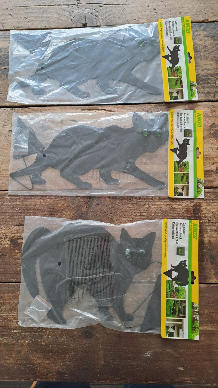 Kattenverjager 3 stuks metaal Kinzo kattenschrik, Ophalen of Verzenden, Nieuw, Overige soorten