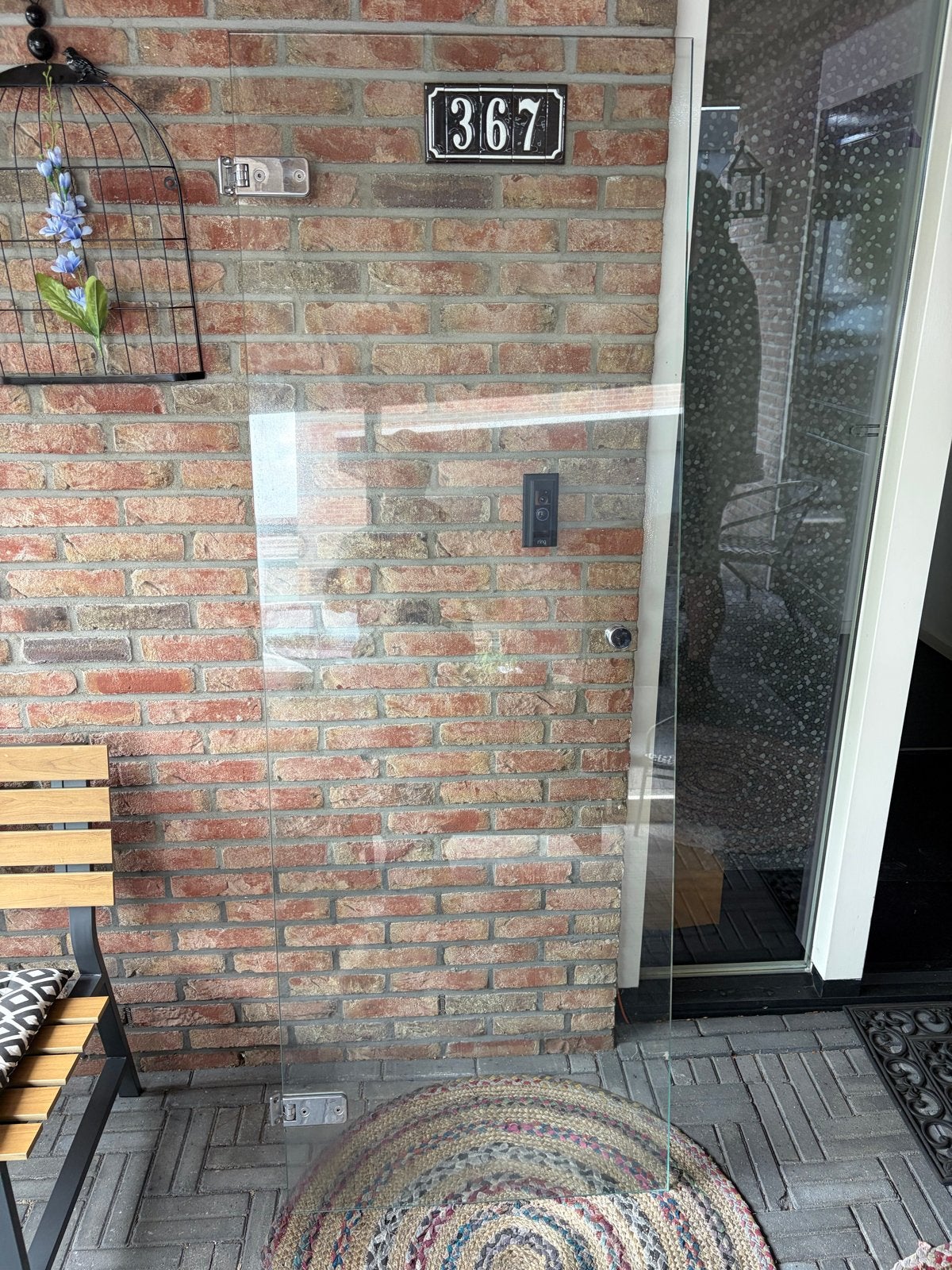 Glazen deur met scharnieren 70x195, Ophalen, Gebruikt, 80 tot 100 cm, Binnendeur