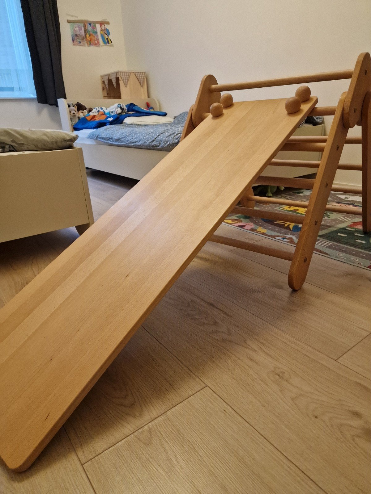 Houten Glijbaan en Klimrek voor Kinderen (Binnen), Ophalen, Zo goed als nieuw, Glijbaan
