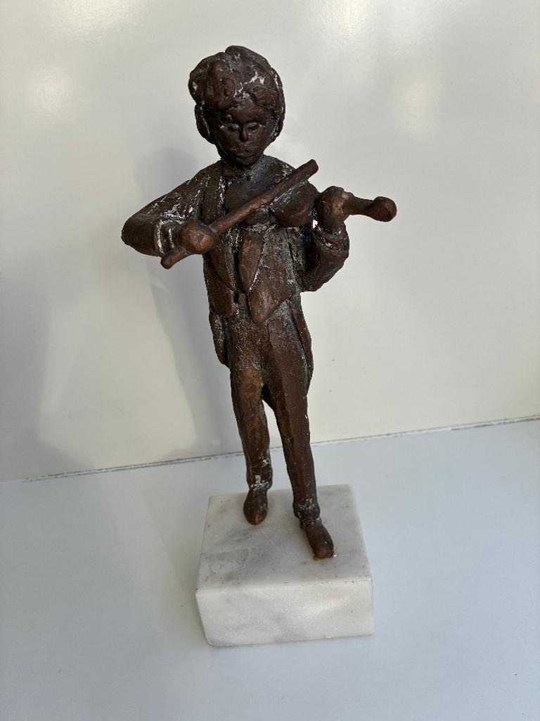 bronzen beeld violist, Ophalen of Verzenden, Zo goed als nieuw