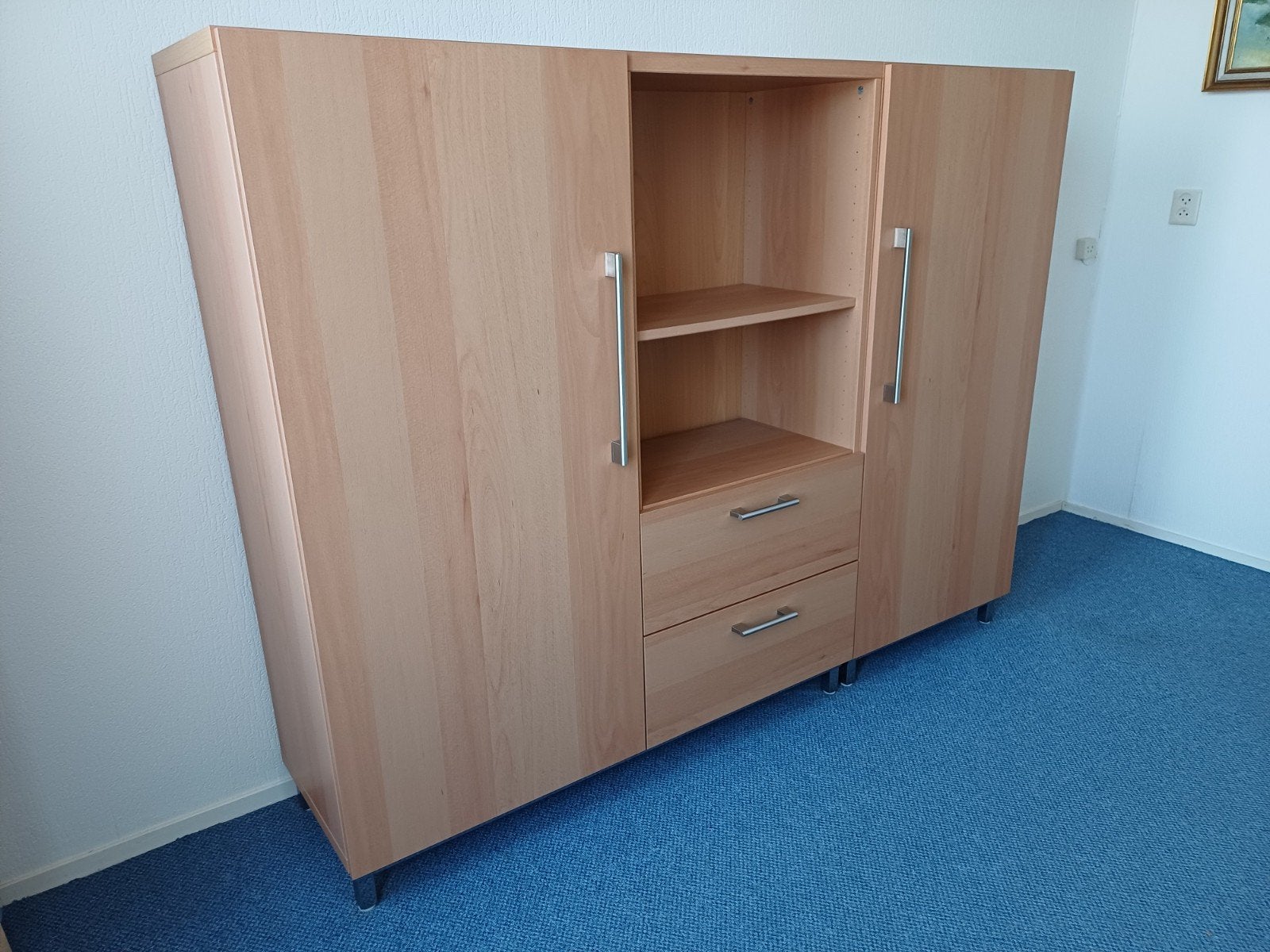 Beukenkleurige IKEA kast met softsluiting, Ophalen, Gebruikt, 150 tot 200 cm, Met lade(s)