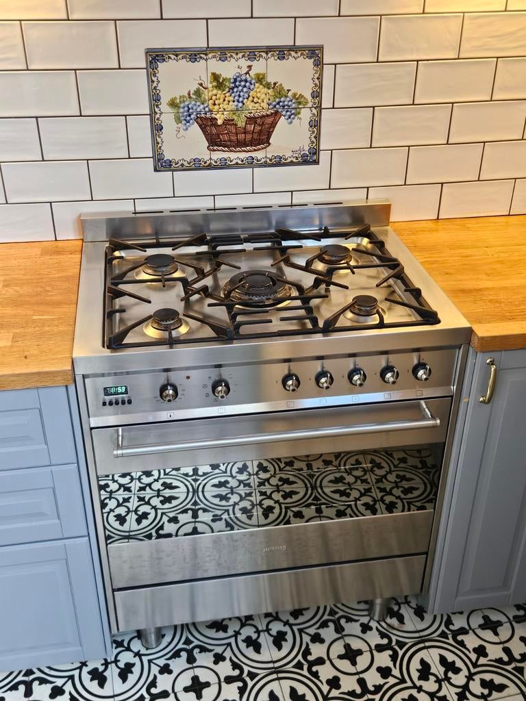 SMEG Gasfornuis met oven 80 cm, Ophalen, Gebruikt, 60 cm of meer, Gas