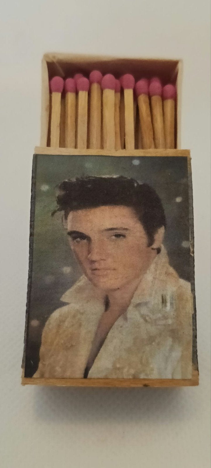 Vintage luciferdoosje Elvis Presley - Collectors item, Ophalen of Verzenden, Gebruikt, Luciferdoosjes of -merken