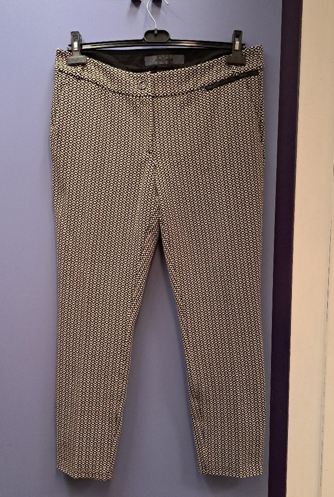 Airfield dikkere stof pantalon creme/ zwart printje 44 47800