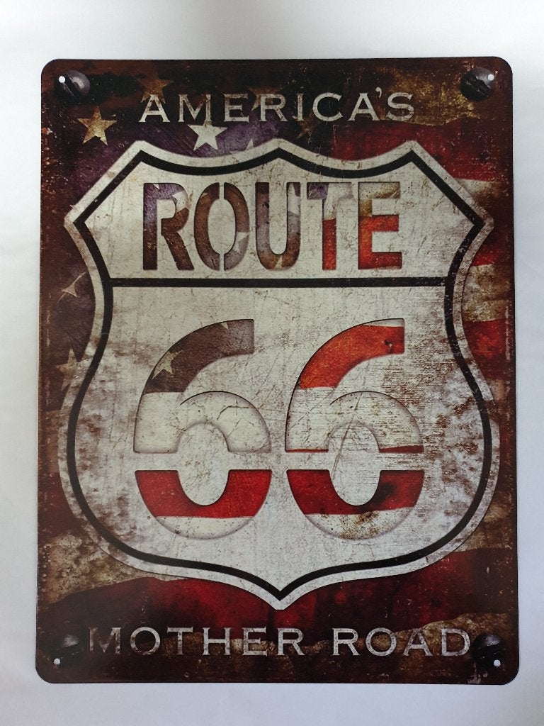 Wanddecoratie, metaal, Route 66, Amerika, America, highway, Ophalen of Verzenden, Nieuw, Metaal, Decoratieobject