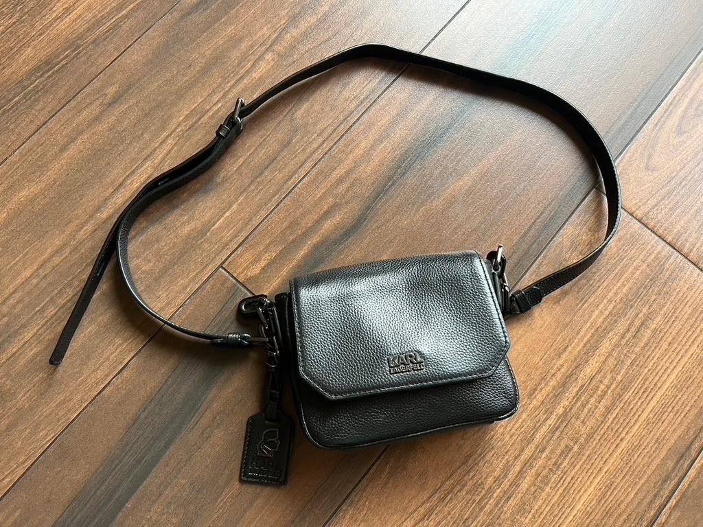 Karl Lagerfeld schouder tas, Ophalen of Verzenden, Zo goed als nieuw, Zwart, Schoudertasje
