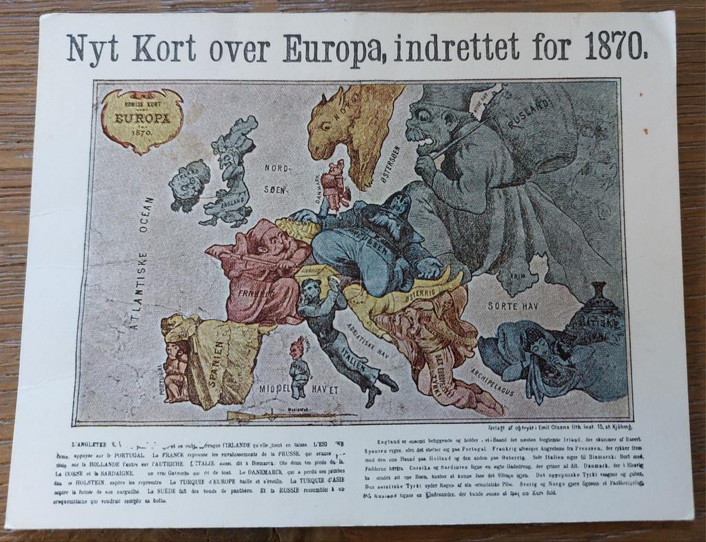Ansichtkaart landkaart Europa, Ophalen of Verzenden