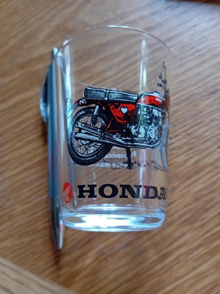 Honda 750 motor glas 8,5cm, Ophalen of Verzenden, Zo goed als nieuw, Bierglas