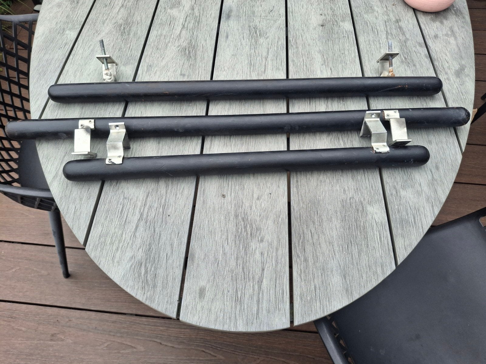 Trapleuningen 65, 80 en 90 cm - Zwart met RVS beugels, Ophalen of Verzenden