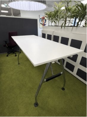 Vitra design bartafel / statafel–200x80x110cm–RVS onderstel, Ophalen of Verzenden, Zo goed als nieuw
