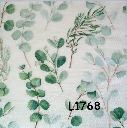 Servetten decoupage/bullet journal * eucalyptus L1768, Verzenden, Nieuw